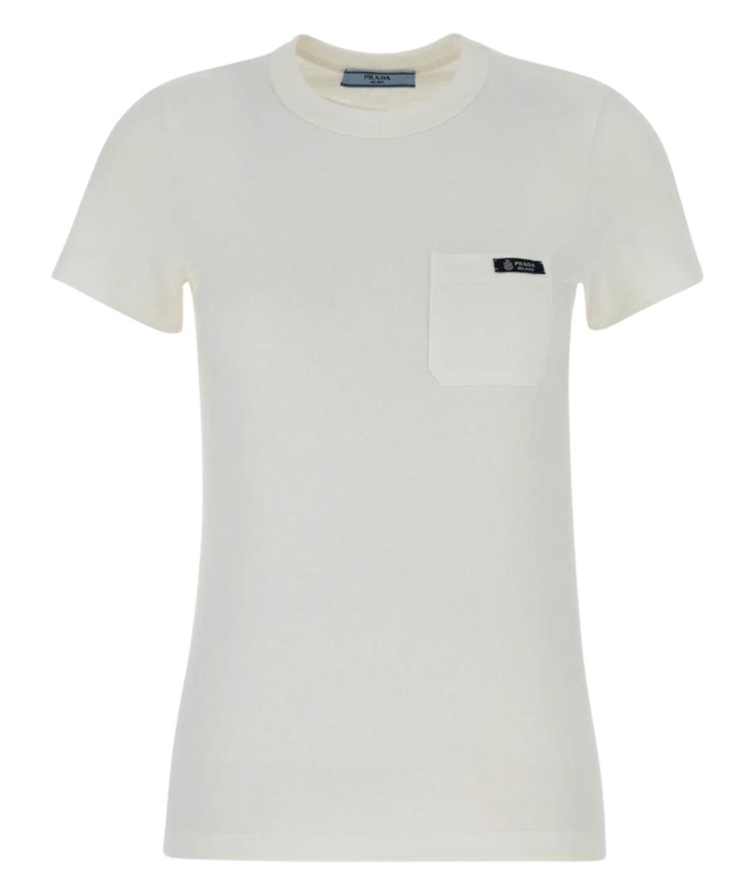 PRADA Белая хлопковая футболка, фото 1