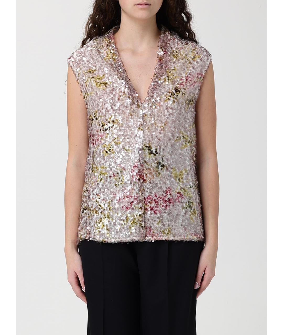 ALBERTA FERRETTI Бежевая полиэстеровая майка, фото 2