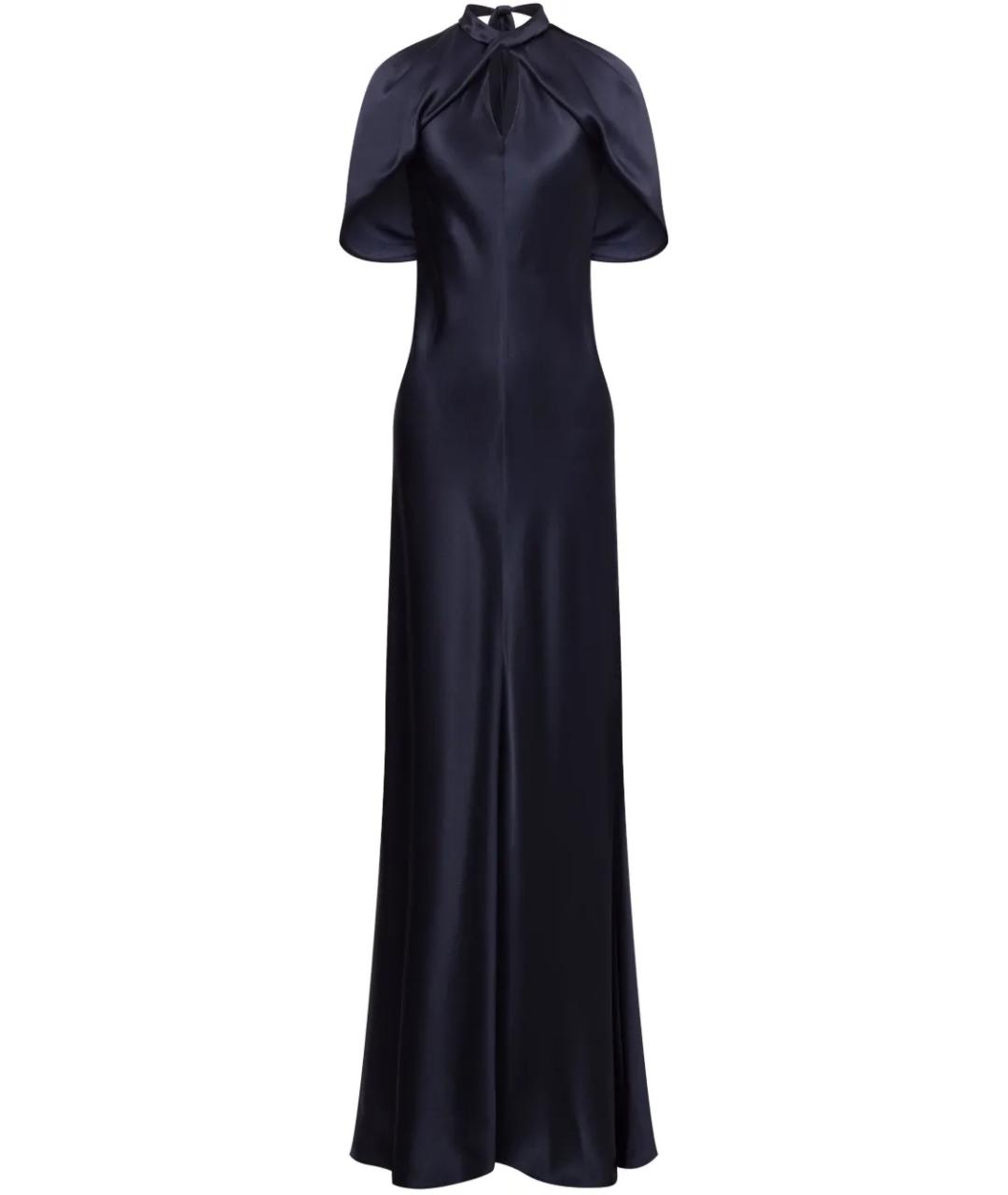ALBERTA FERRETTI Синее вискозное вечернее платье, фото 1