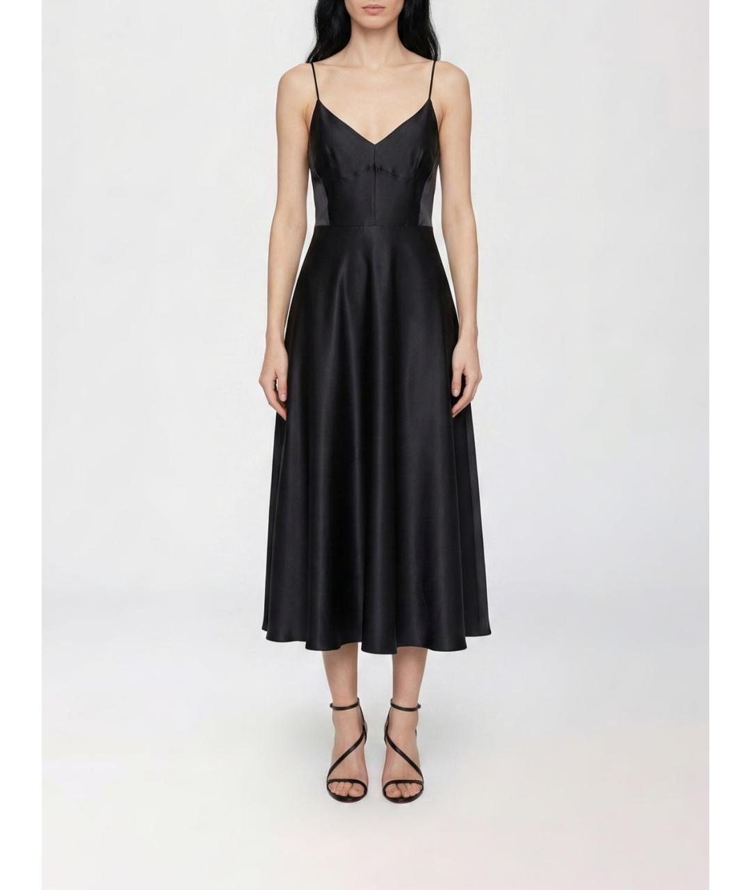 ALBERTA FERRETTI Черное шелковое коктейльное платье, фото 3