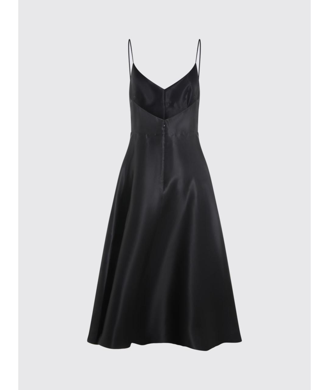 ALBERTA FERRETTI Черное шелковое коктейльное платье, фото 2