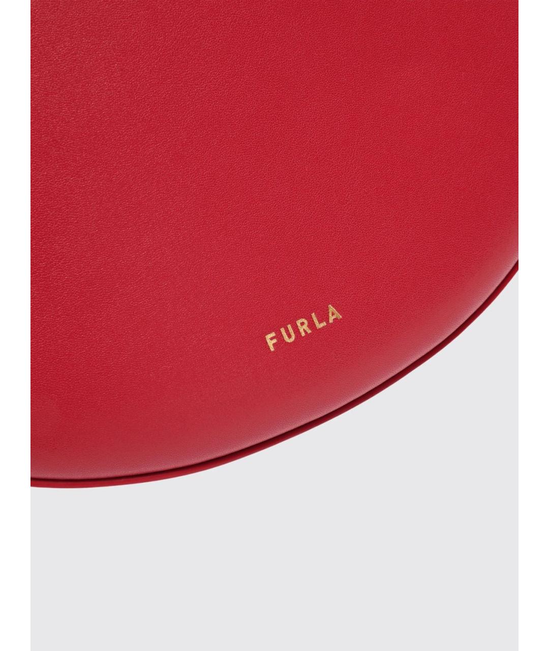 FURLA Красная кожаная сумка с короткими ручками, фото 5