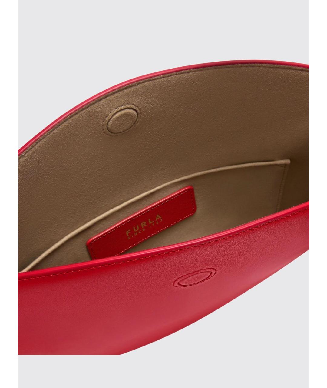FURLA Красная кожаная сумка с короткими ручками, фото 4