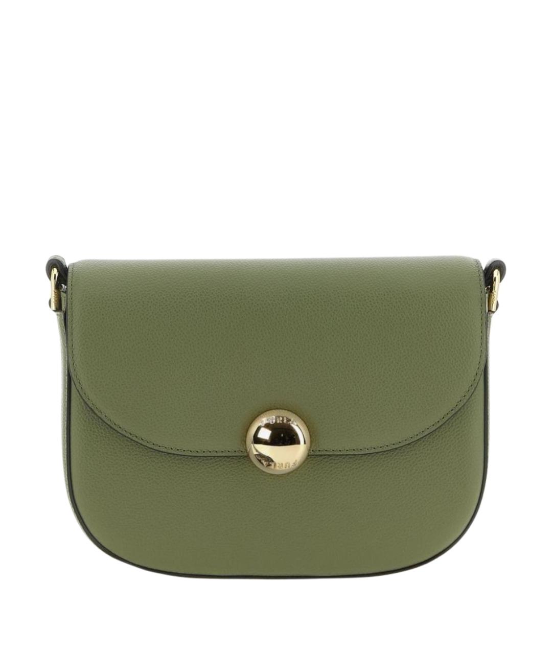 FURLA Зеленая кожаная сумка через плечо, фото 1