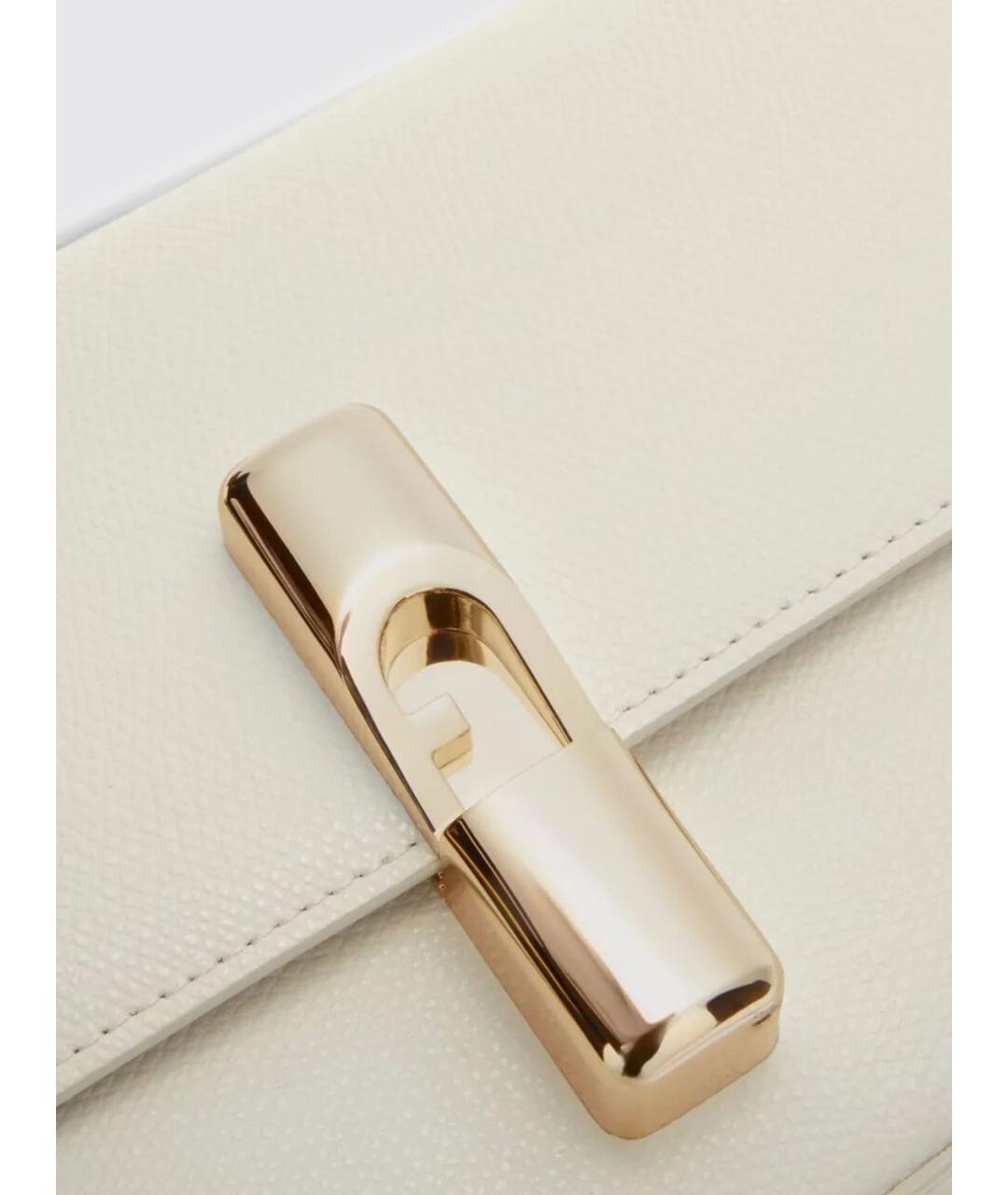 FURLA Бежевая кожаная сумка через плечо, фото 4