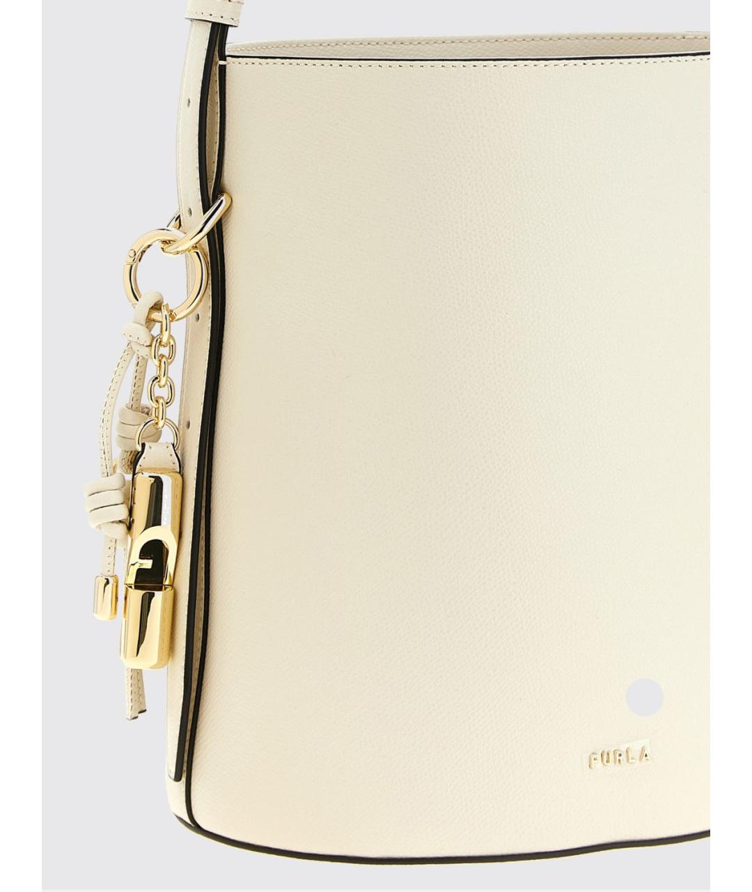 FURLA Бежевая кожаная сумка через плечо, фото 3