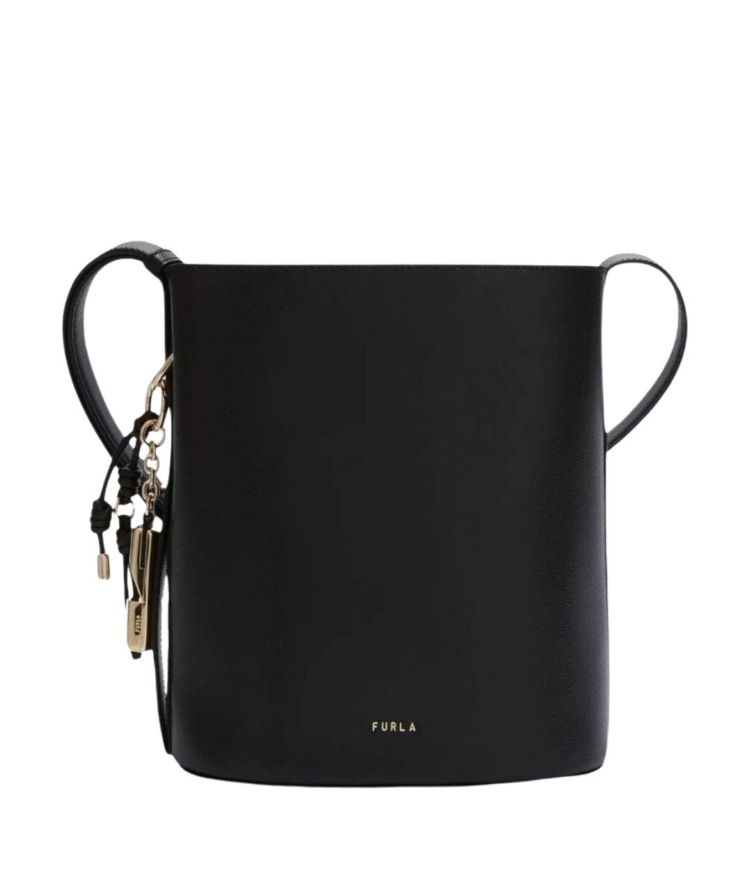 FURLA Черная кожаная сумка через плечо, фото 1