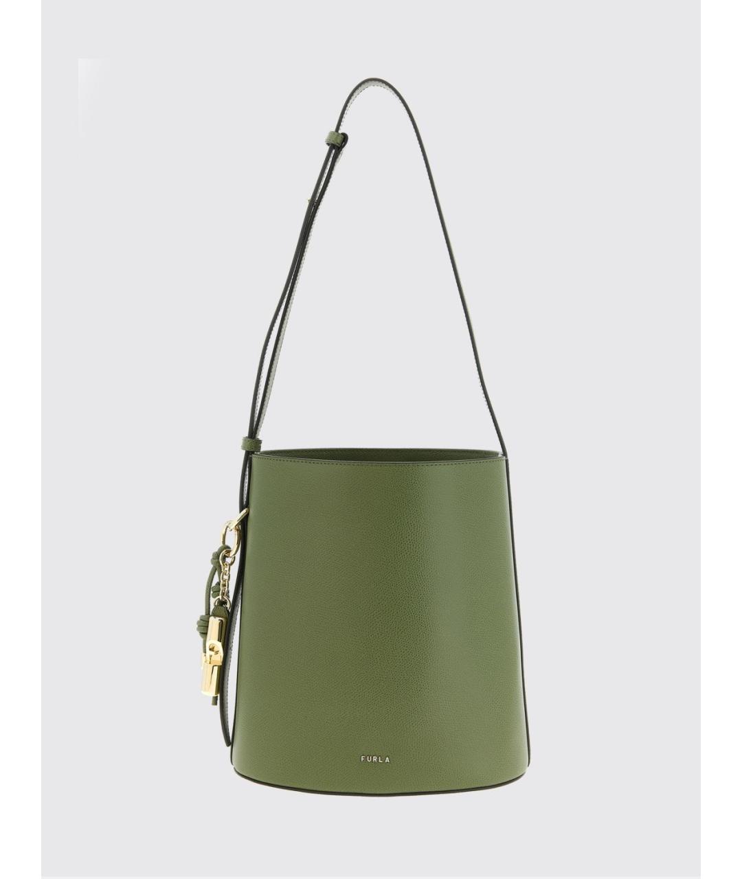 FURLA Зеленая кожаная сумка через плечо, фото 5