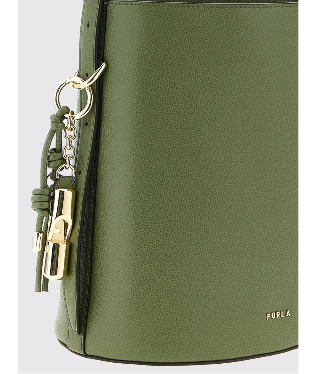 FURLA Зеленая кожаная сумка через плечо, фото 3