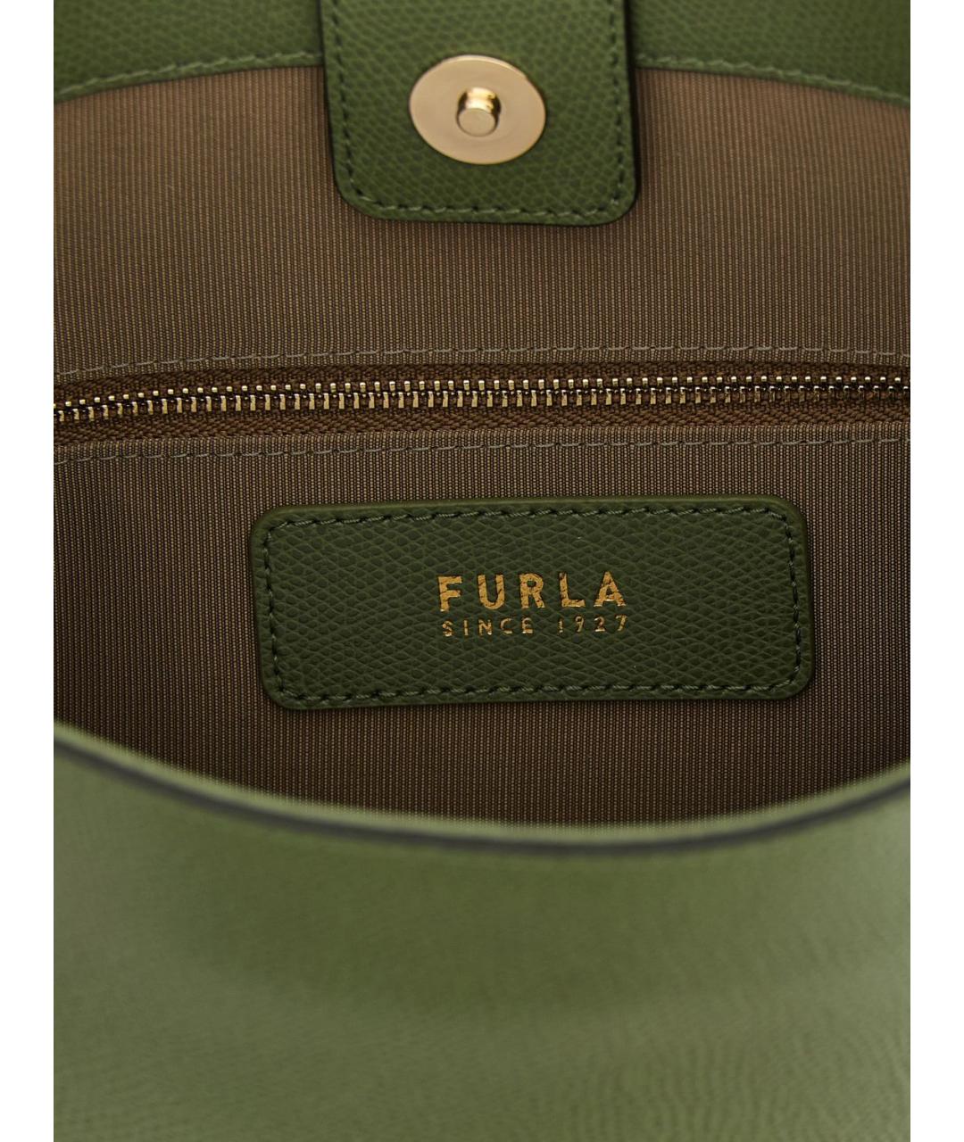 FURLA Зеленая кожаная сумка через плечо, фото 4