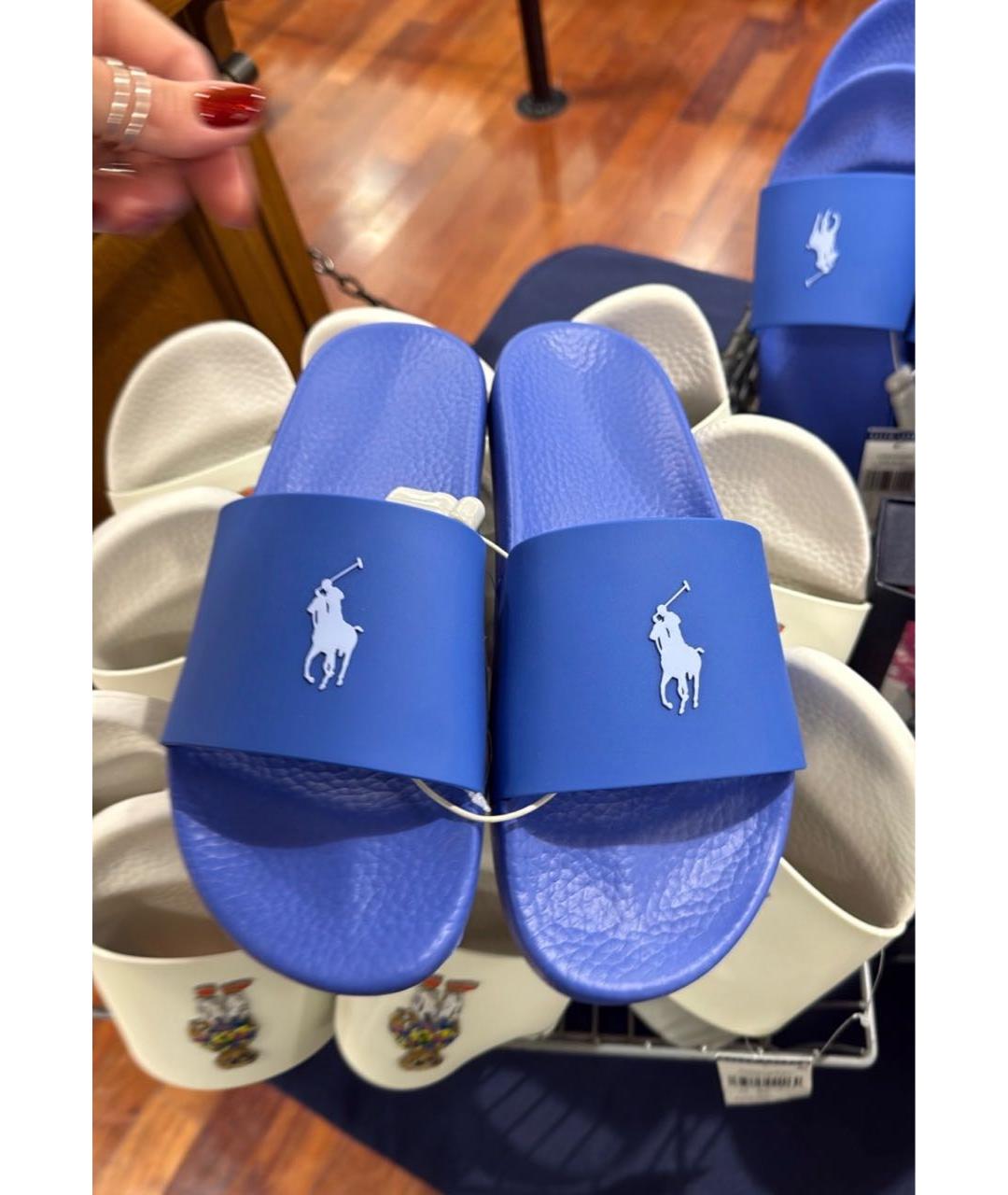 POLO RALPH LAUREN Синие шлепанцы, фото 5