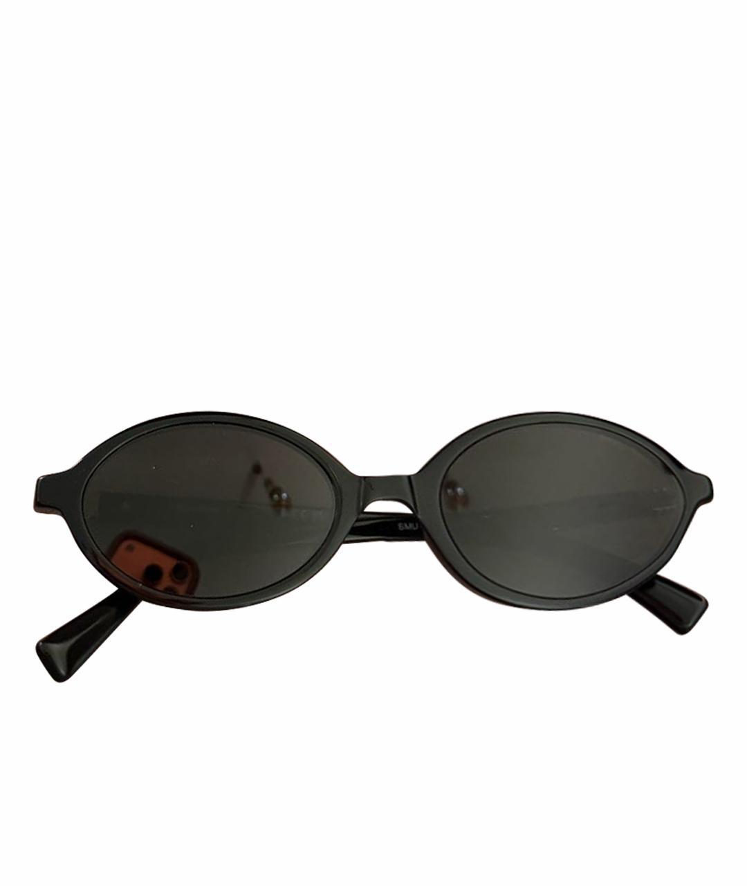 MIU MIU Черные пластиковые солнцезащитные очки, фото 1