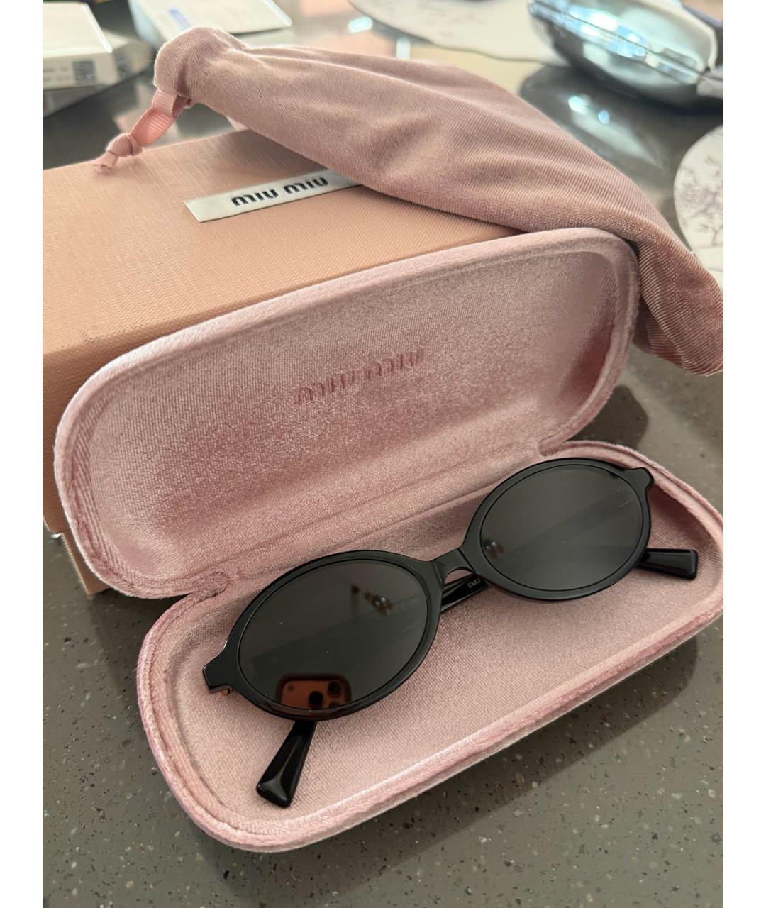 MIU MIU Черные пластиковые солнцезащитные очки, фото 5