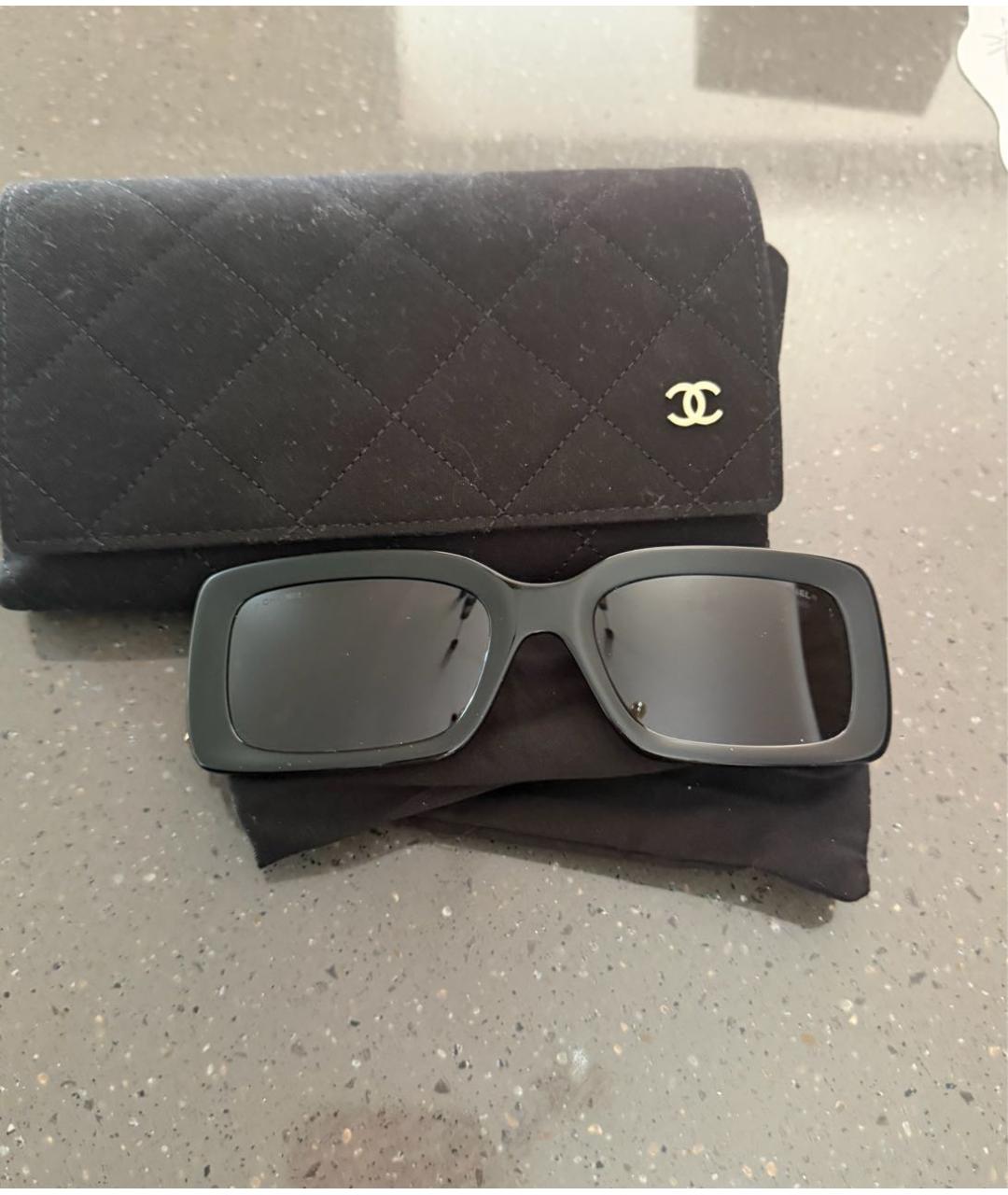 CHANEL Черные пластиковые солнцезащитные очки, фото 5