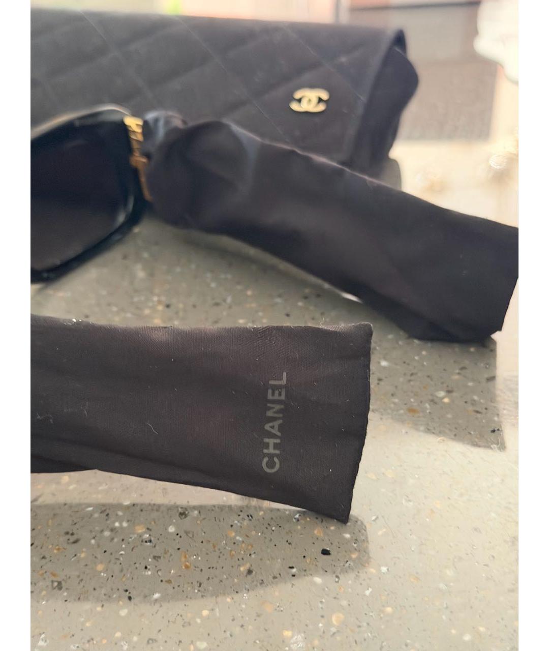 CHANEL Черные пластиковые солнцезащитные очки, фото 4