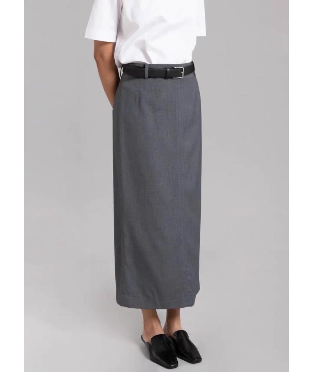 THE FRANKIE SHOP Серая юбка миди, фото 7