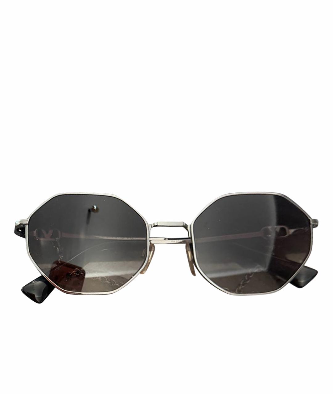VALENTINO Серебряные металлические солнцезащитные очки, фото 1