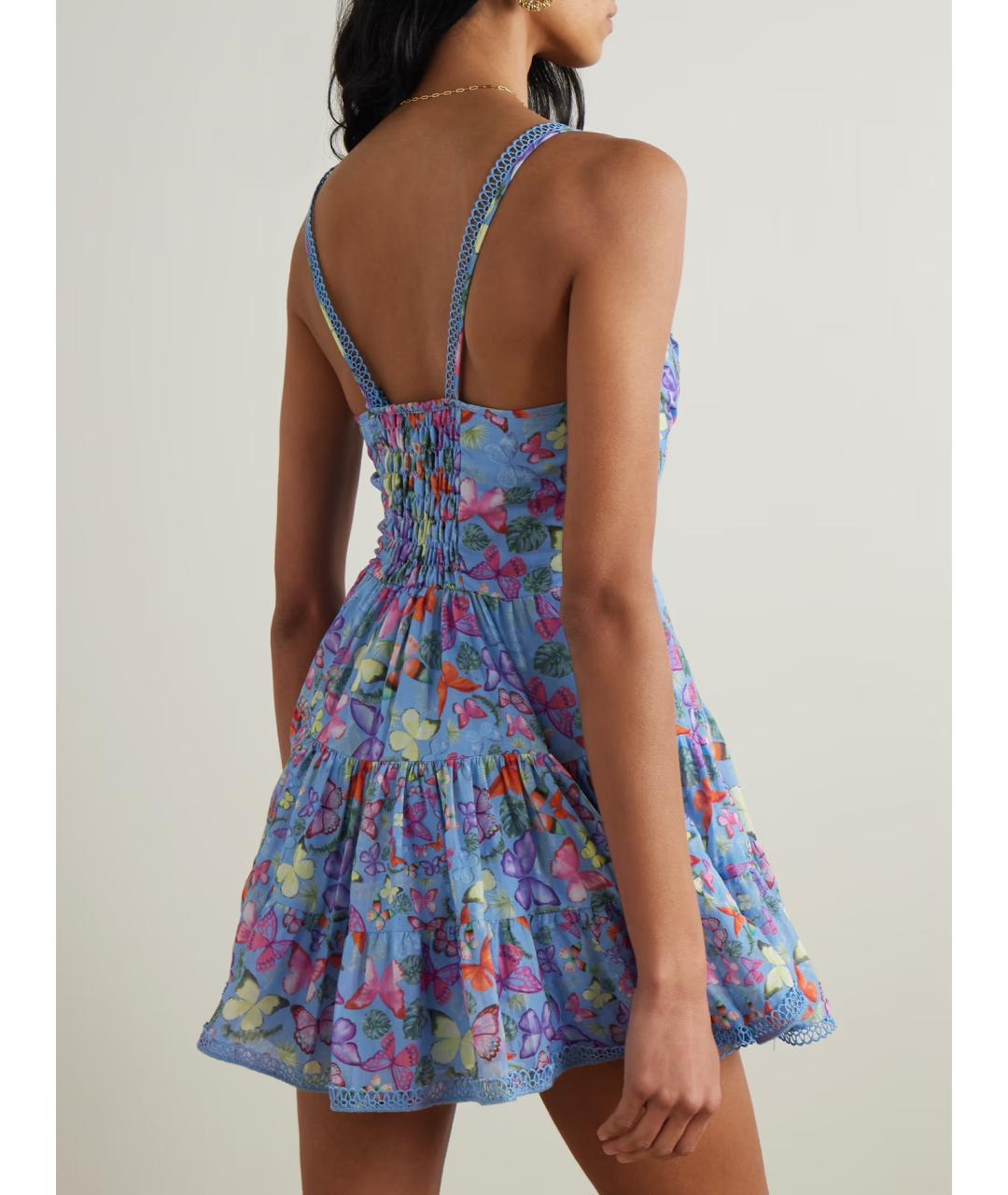 CHARO RUIZ Голубое хлопковое повседневное платье, фото 3