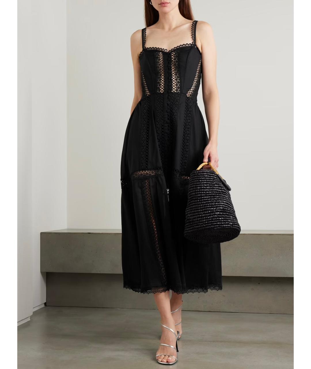 CHARO RUIZ Черное хлопковое коктейльное платье, фото 2