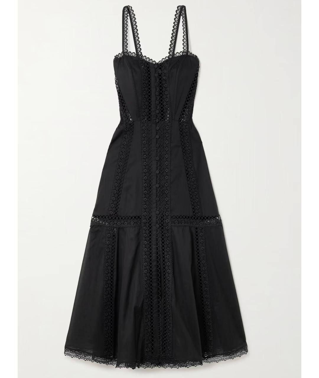 CHARO RUIZ Черное хлопковое коктейльное платье, фото 4