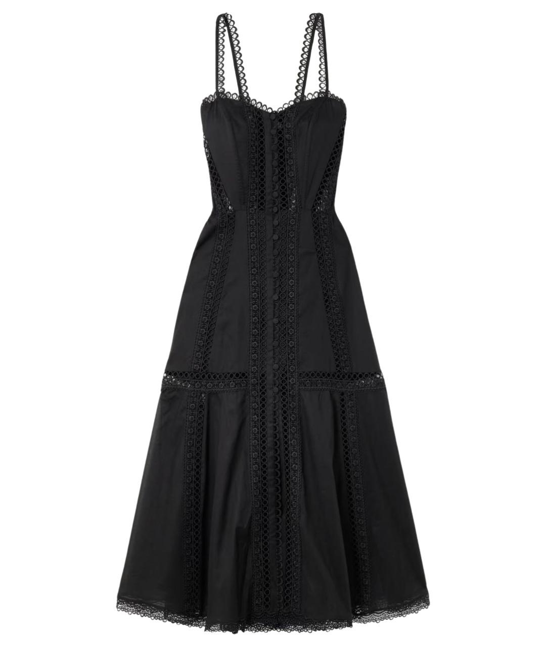 CHARO RUIZ Черное хлопковое коктейльное платье, фото 1