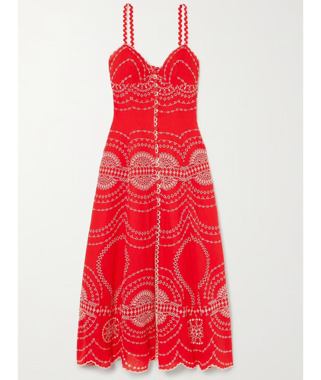 CHARO RUIZ Красный хлопковый сарафан, фото 4