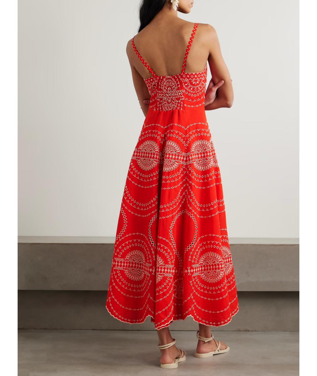 CHARO RUIZ Красный хлопковый сарафан, фото 3