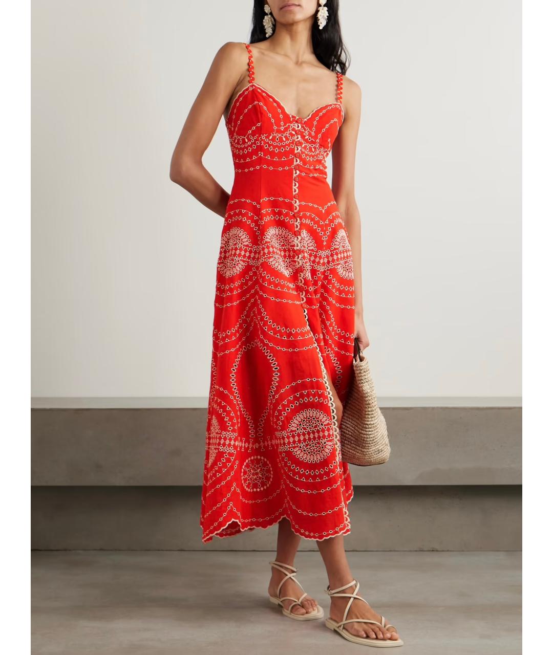CHARO RUIZ Красный хлопковый сарафан, фото 2