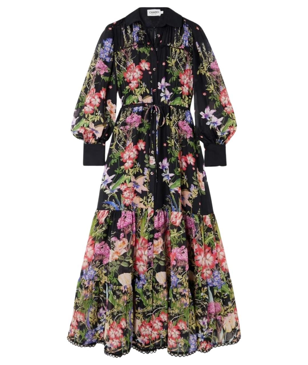 CHARO RUIZ Черное хлопковое коктейльное платье, фото 1