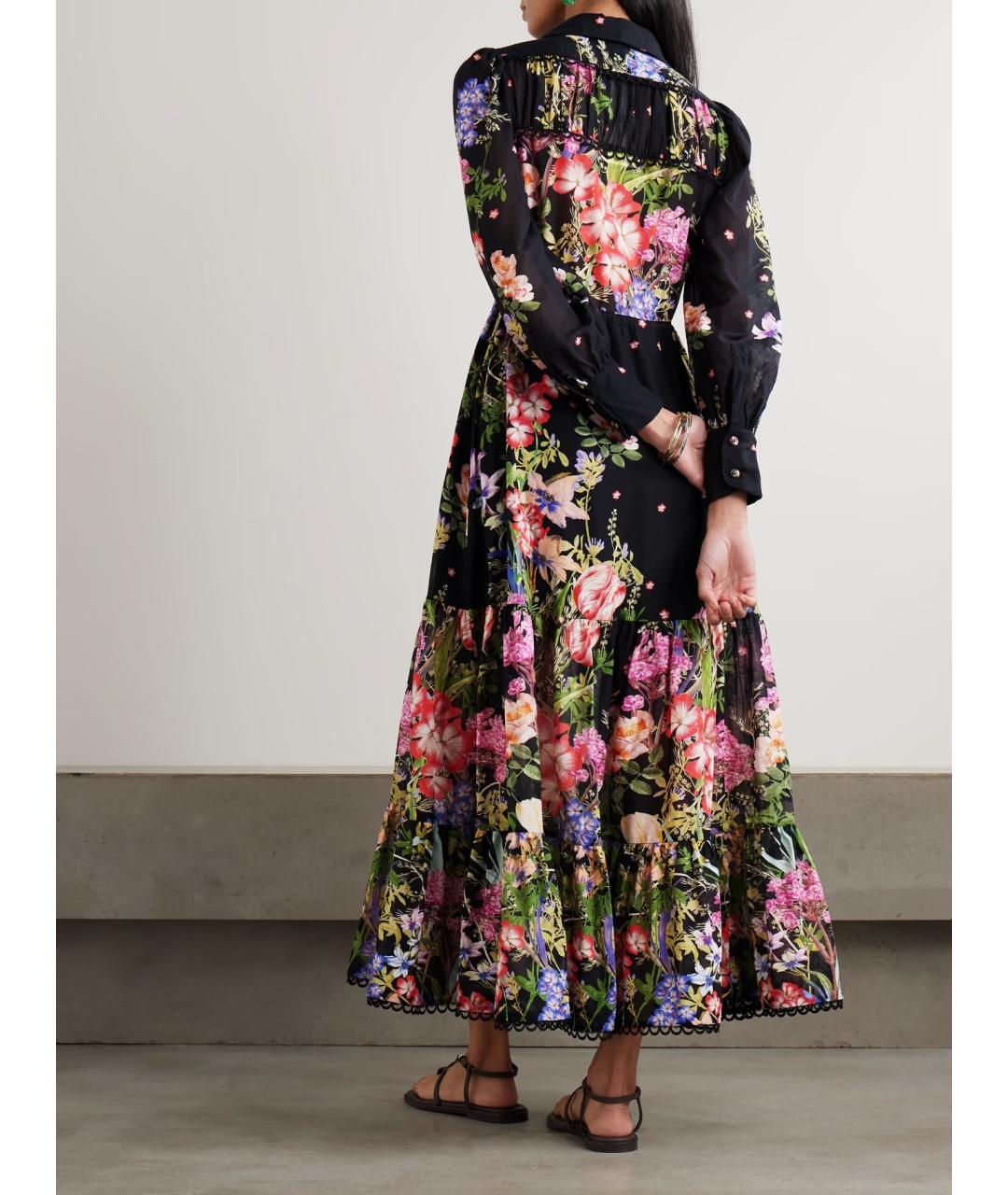 CHARO RUIZ Черное хлопковое коктейльное платье, фото 3