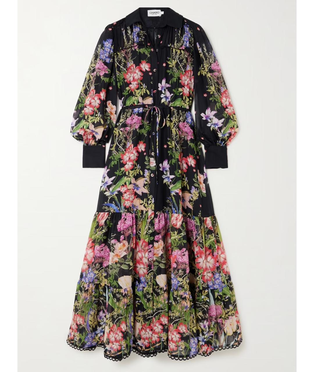 CHARO RUIZ Черное хлопковое коктейльное платье, фото 4