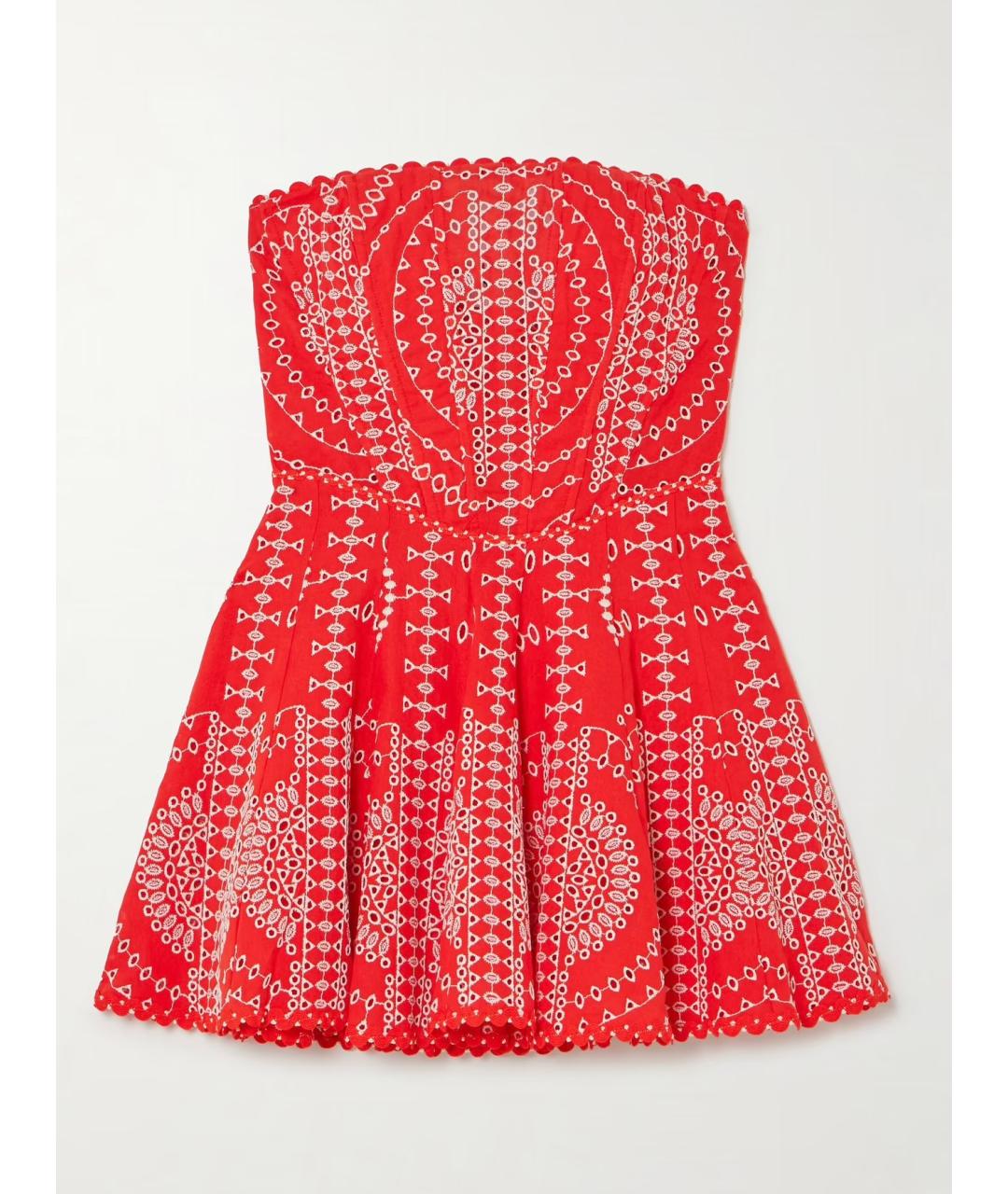 CHARO RUIZ Красное хлопковое платье, фото 4