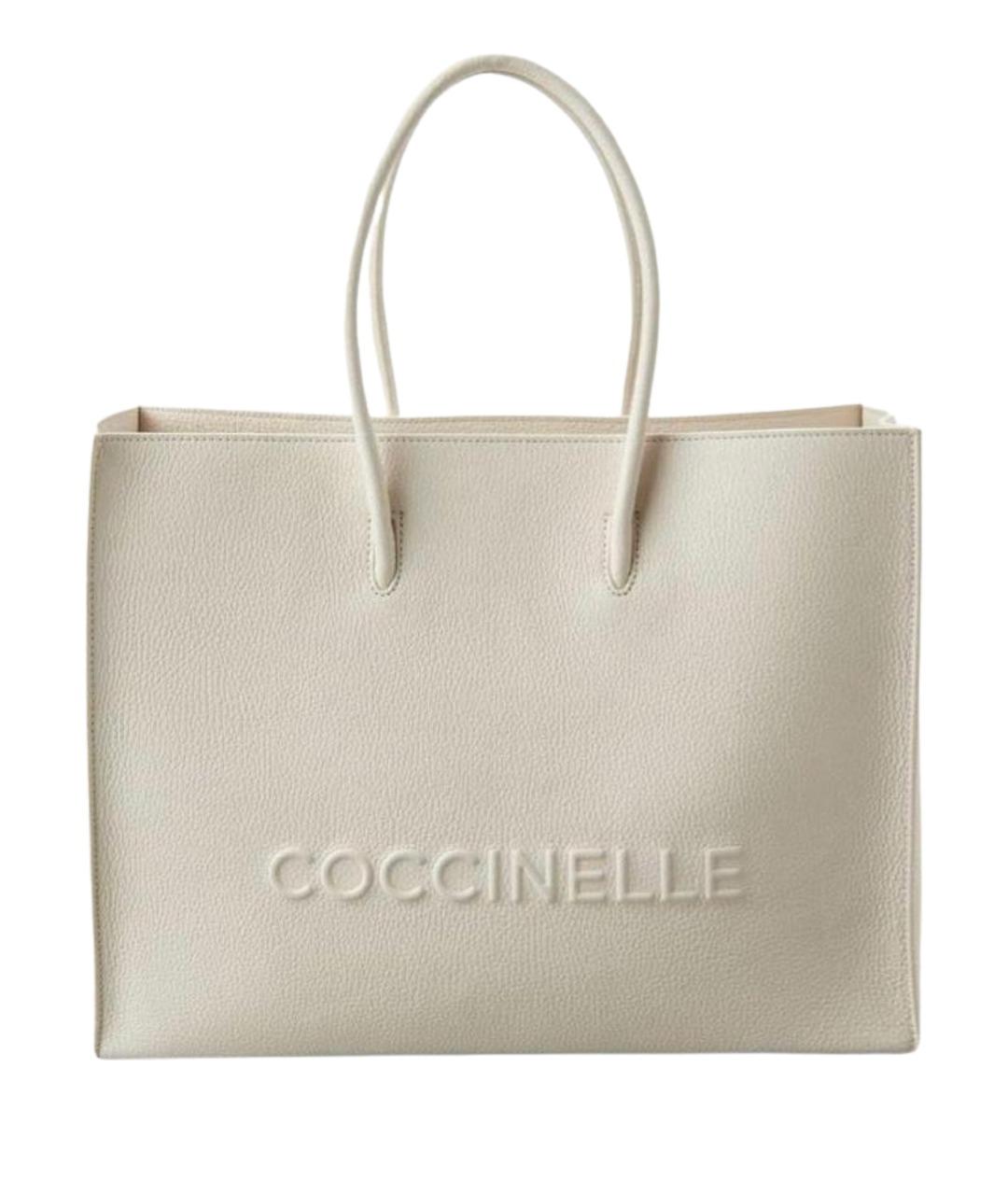 COCCINELLE Белая кожаная сумка тоут, фото 1