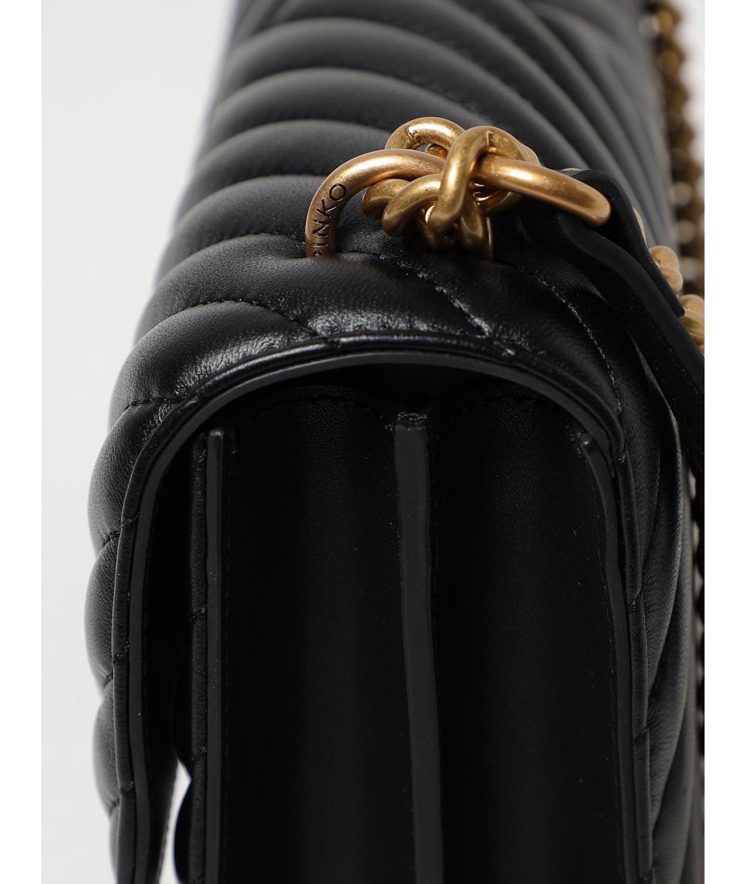 PINKO Черная кожаная сумка через плечо, фото 3