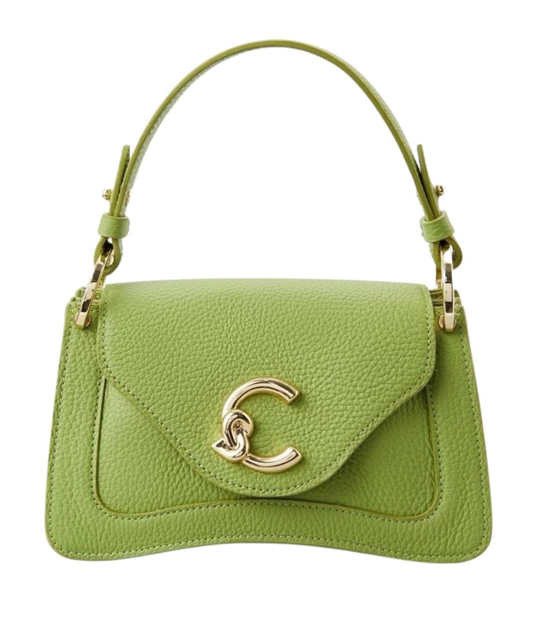 COCCINELLE Зеленая кожаная сумка с короткими ручками, фото 1