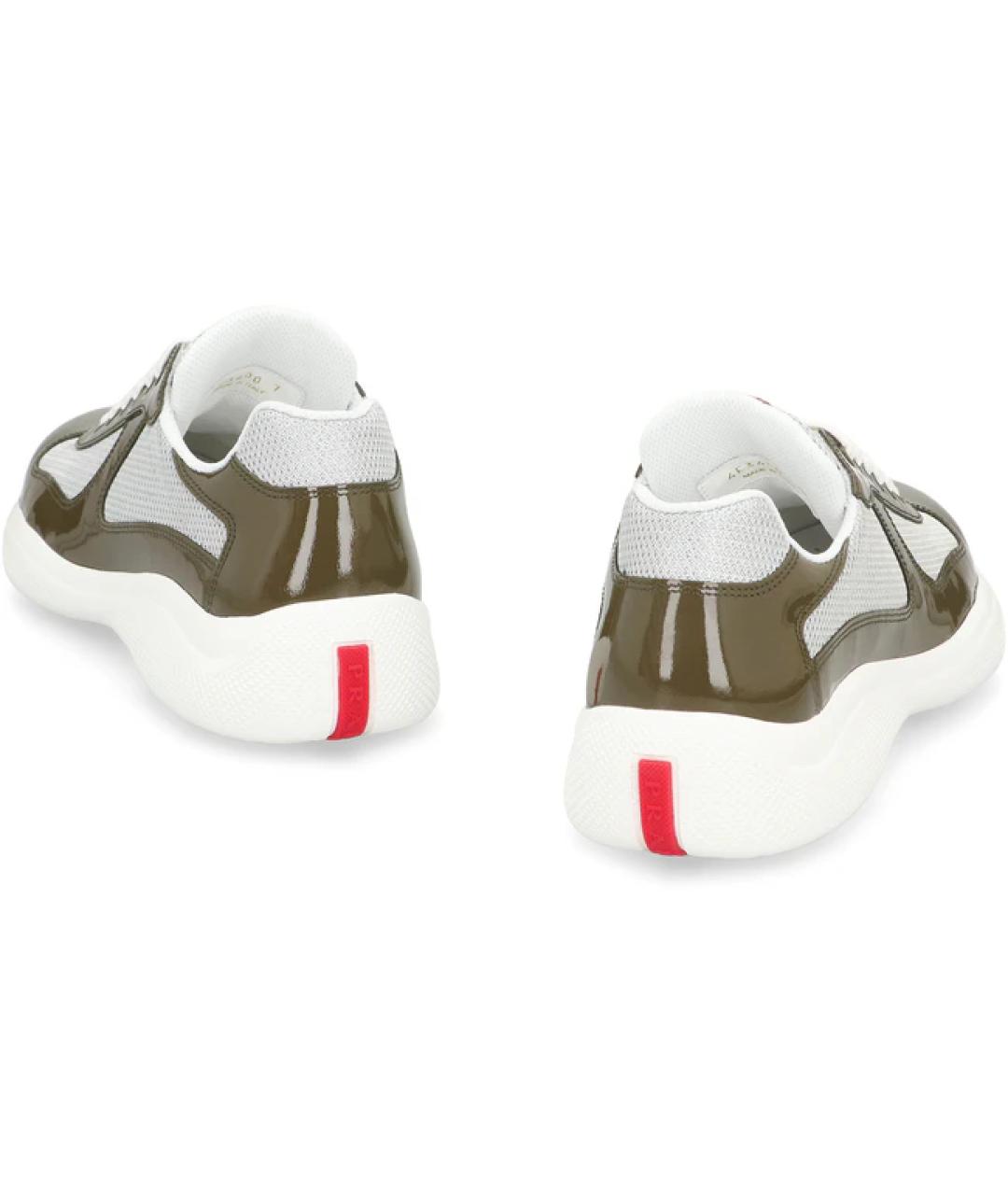 PRADA Хаки низкие кроссовки / кеды, фото 3