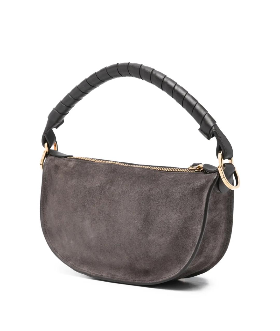 CHLOE Коричневая замшевая сумка с короткими ручками, фото 3