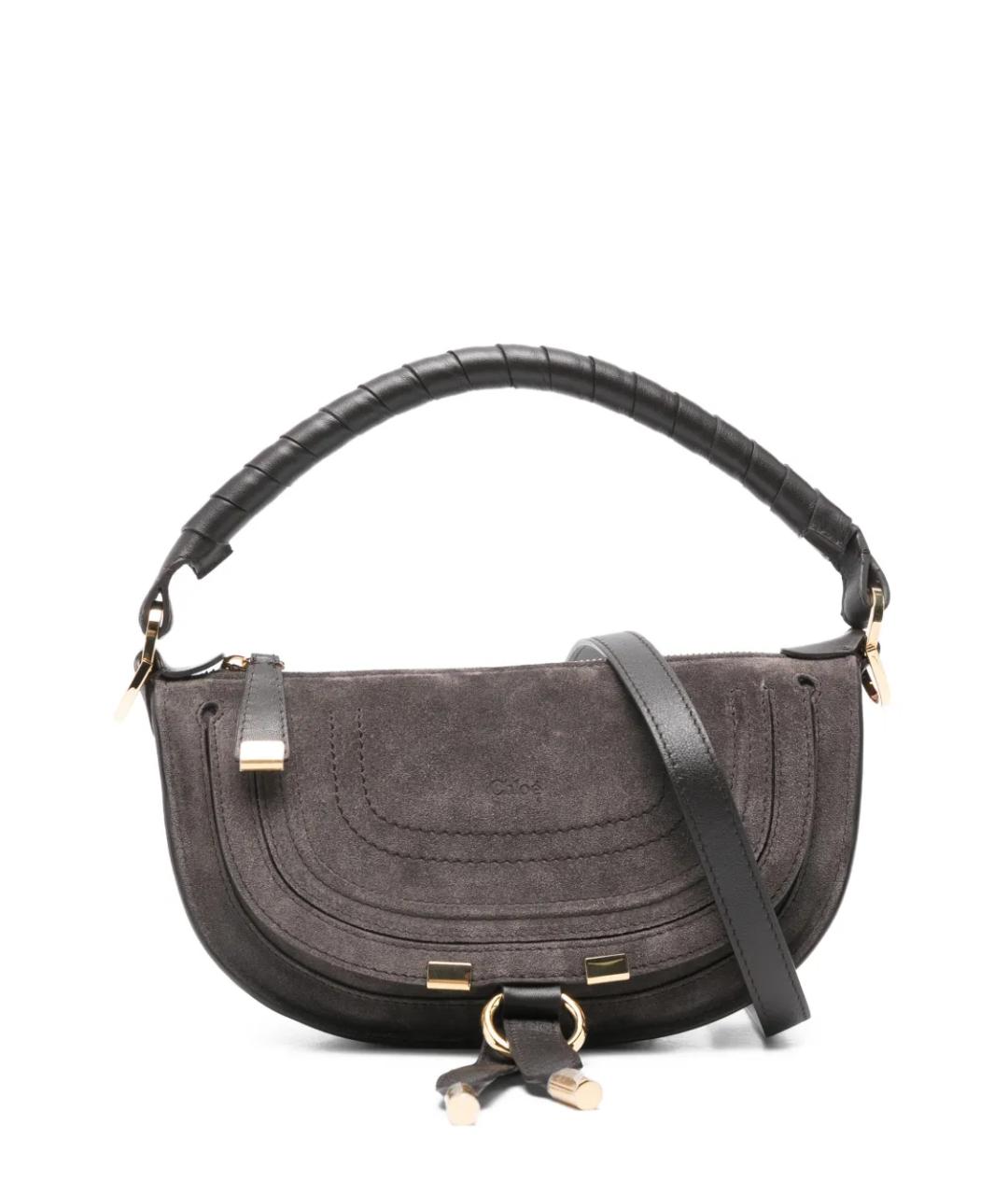 CHLOE Коричневая замшевая сумка с короткими ручками, фото 1