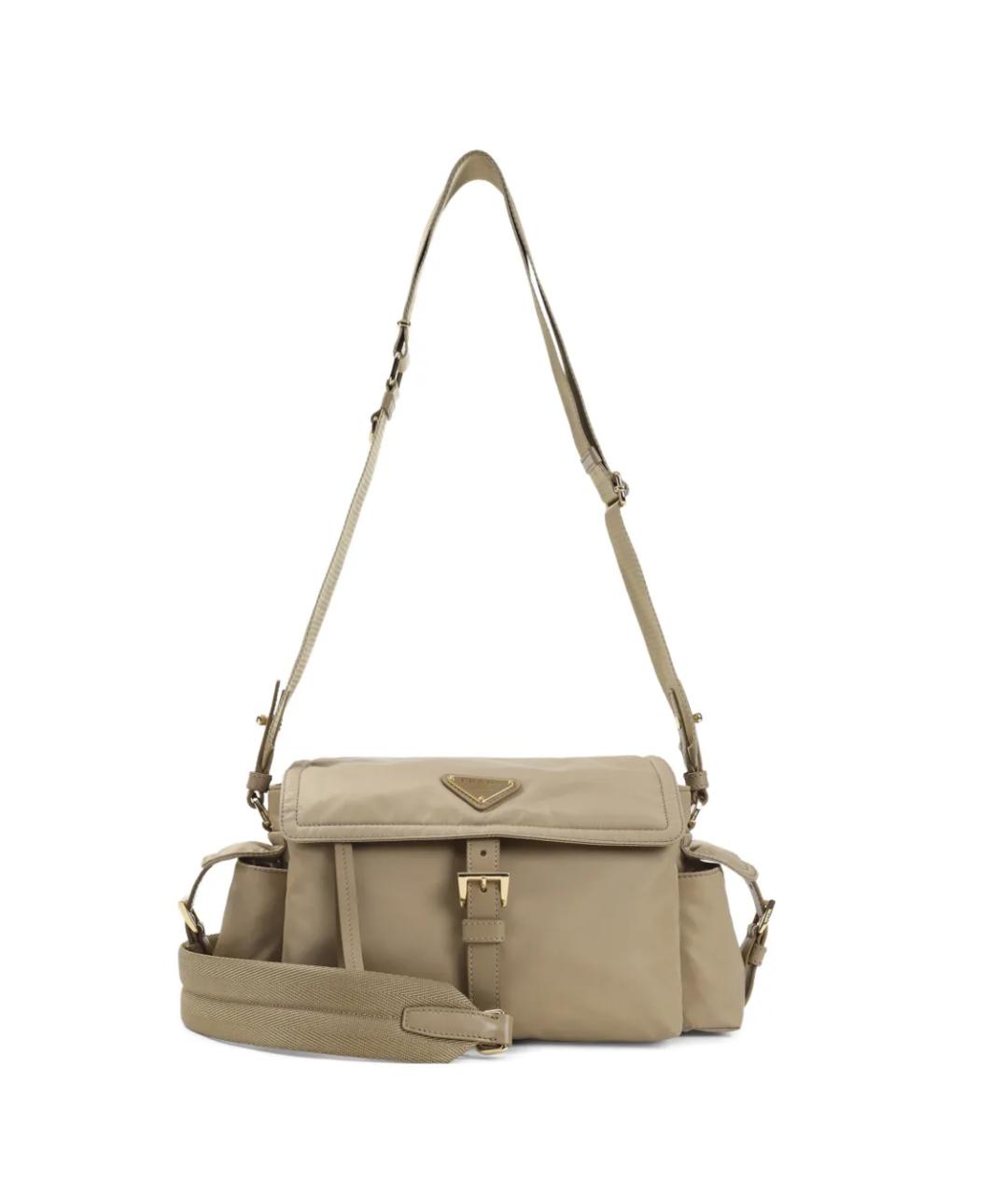 PRADA Бежевая синтетическая сумка через плечо, фото 4
