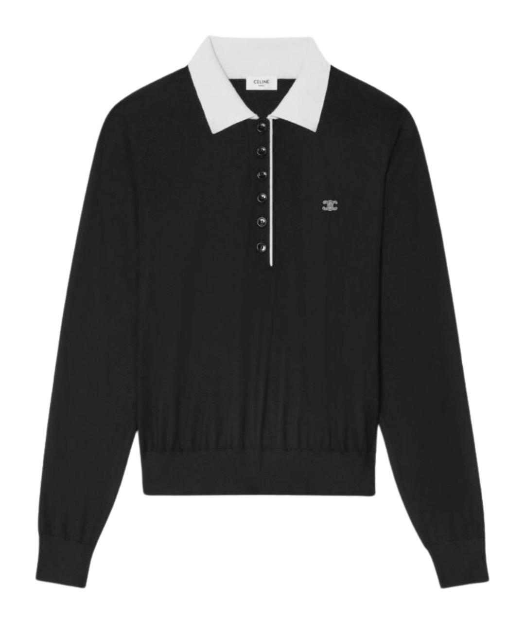 CELINE Черный кашемировый джемпер / свитер, фото 1