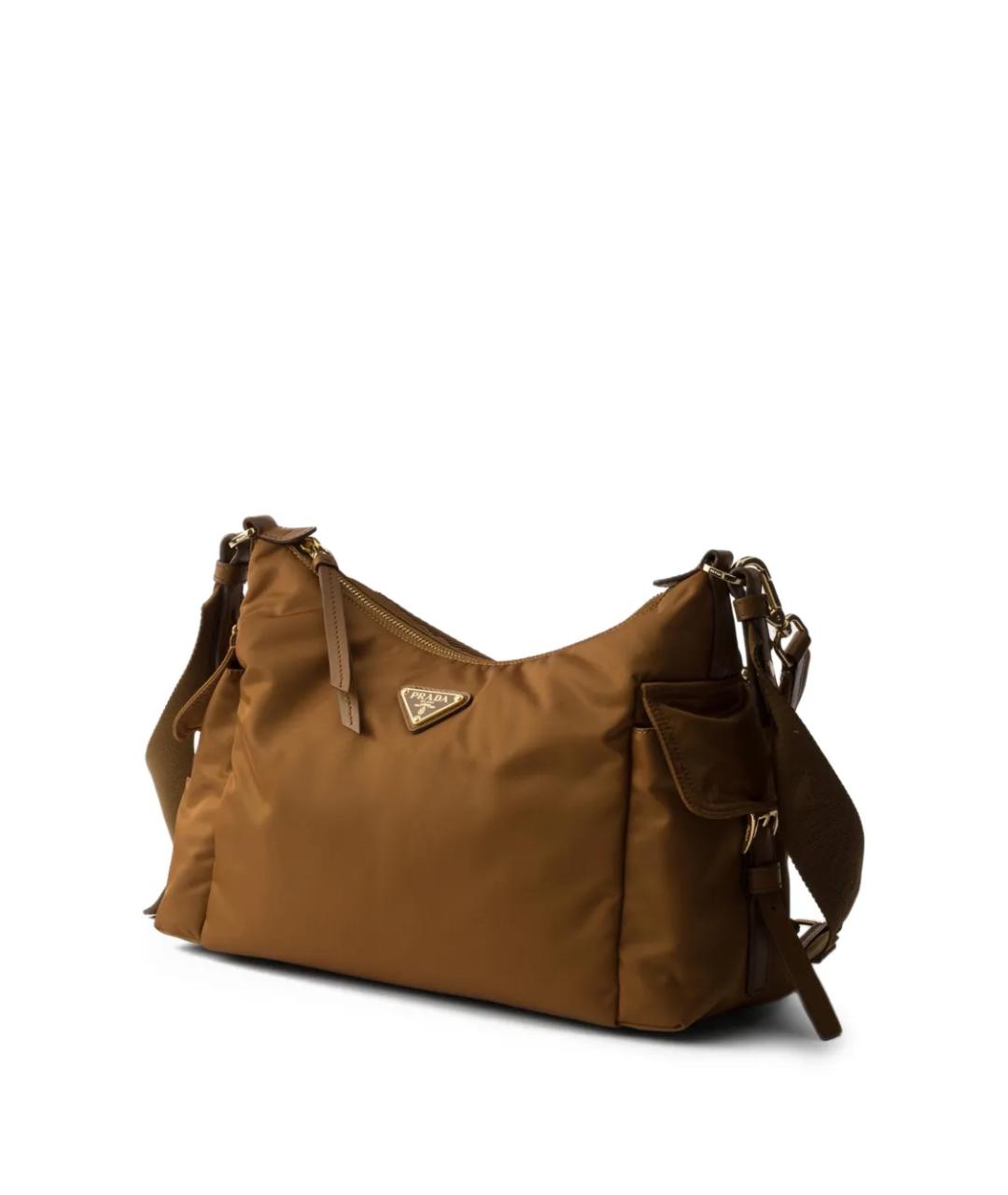PRADA Коричневая синтетическая сумка через плечо, фото 3