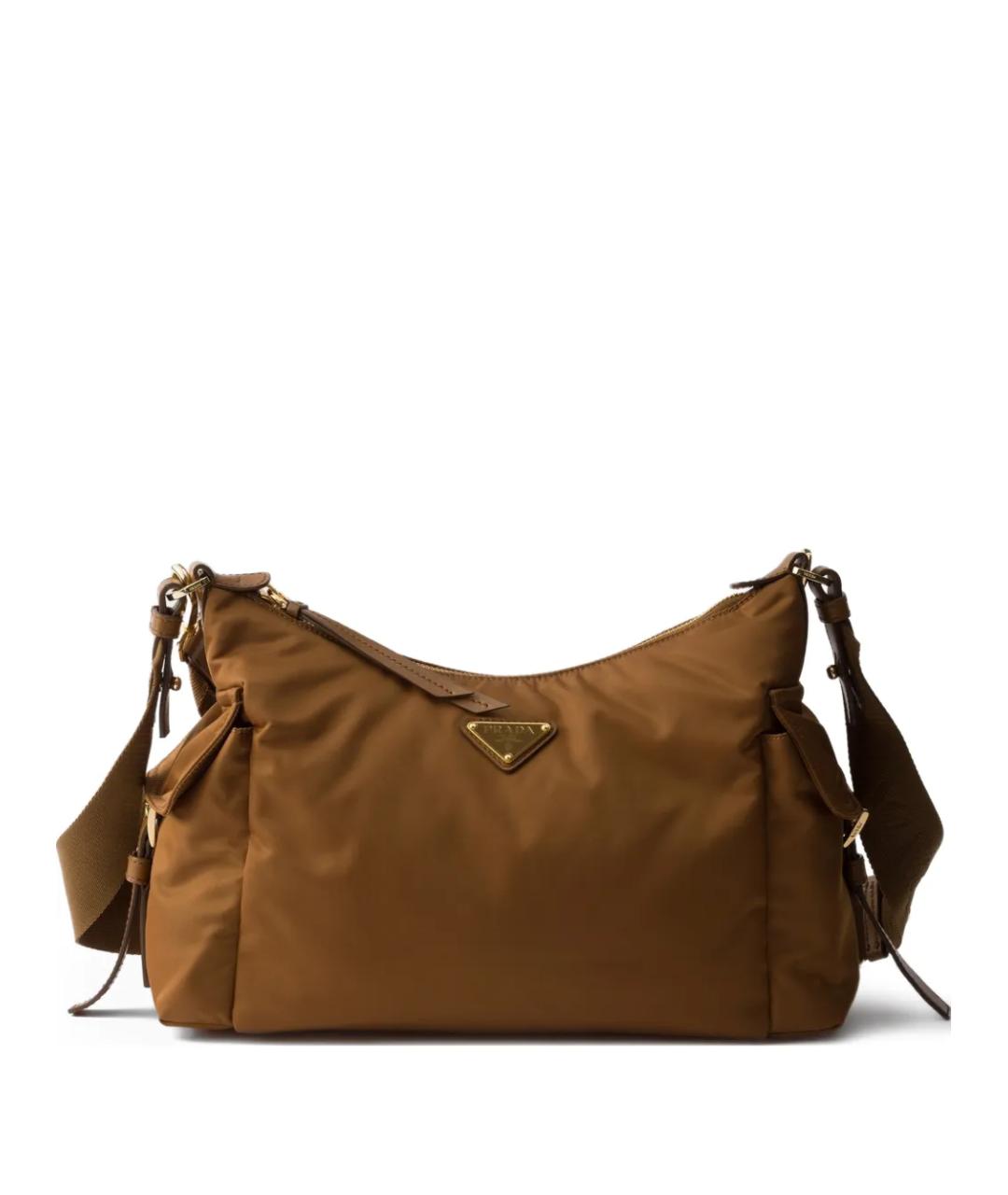 PRADA Коричневая синтетическая сумка через плечо, фото 1