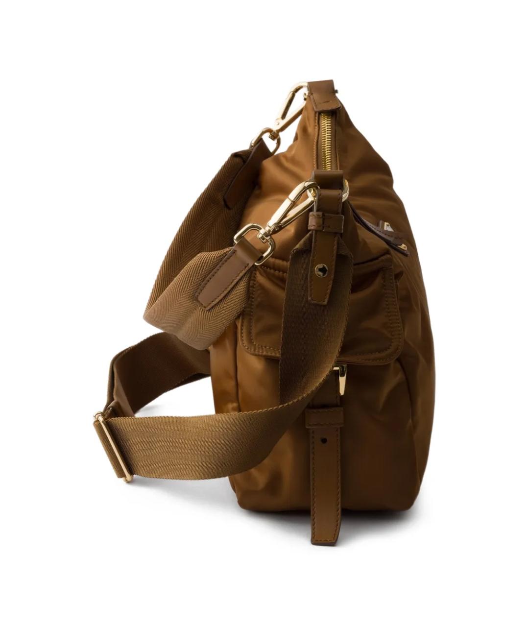 PRADA Коричневая синтетическая сумка через плечо, фото 4