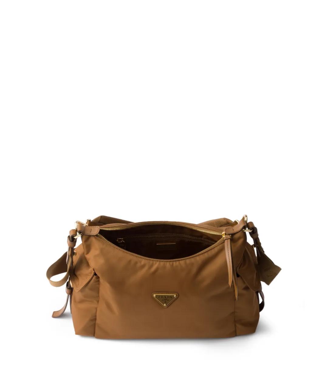 PRADA Коричневая синтетическая сумка через плечо, фото 5