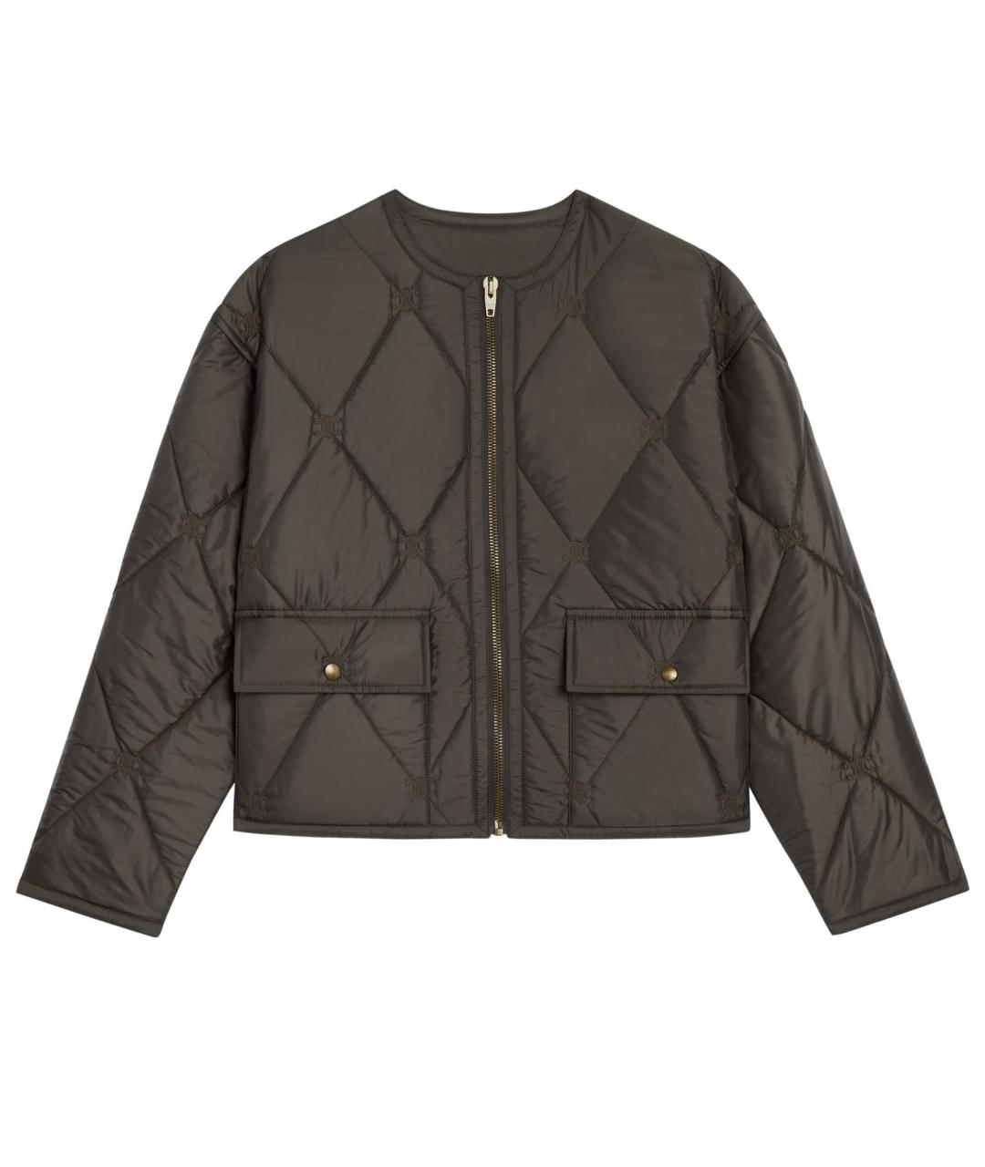 CELINE Хаки синтетическая куртка, фото 1