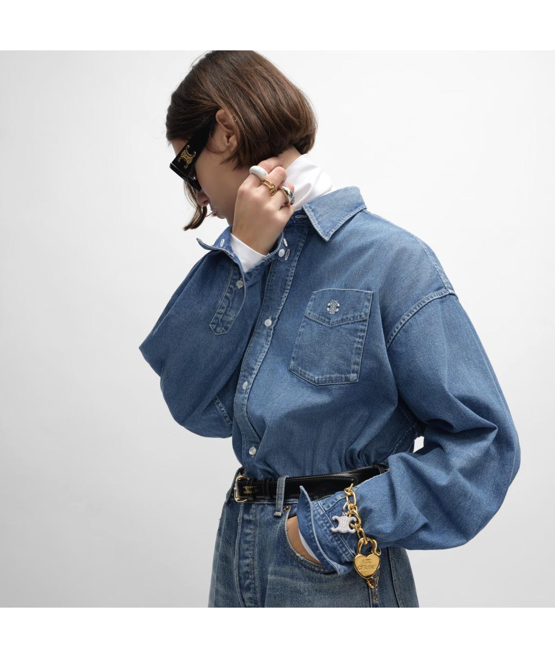 CELINE Голубая деним рубашка, фото 2