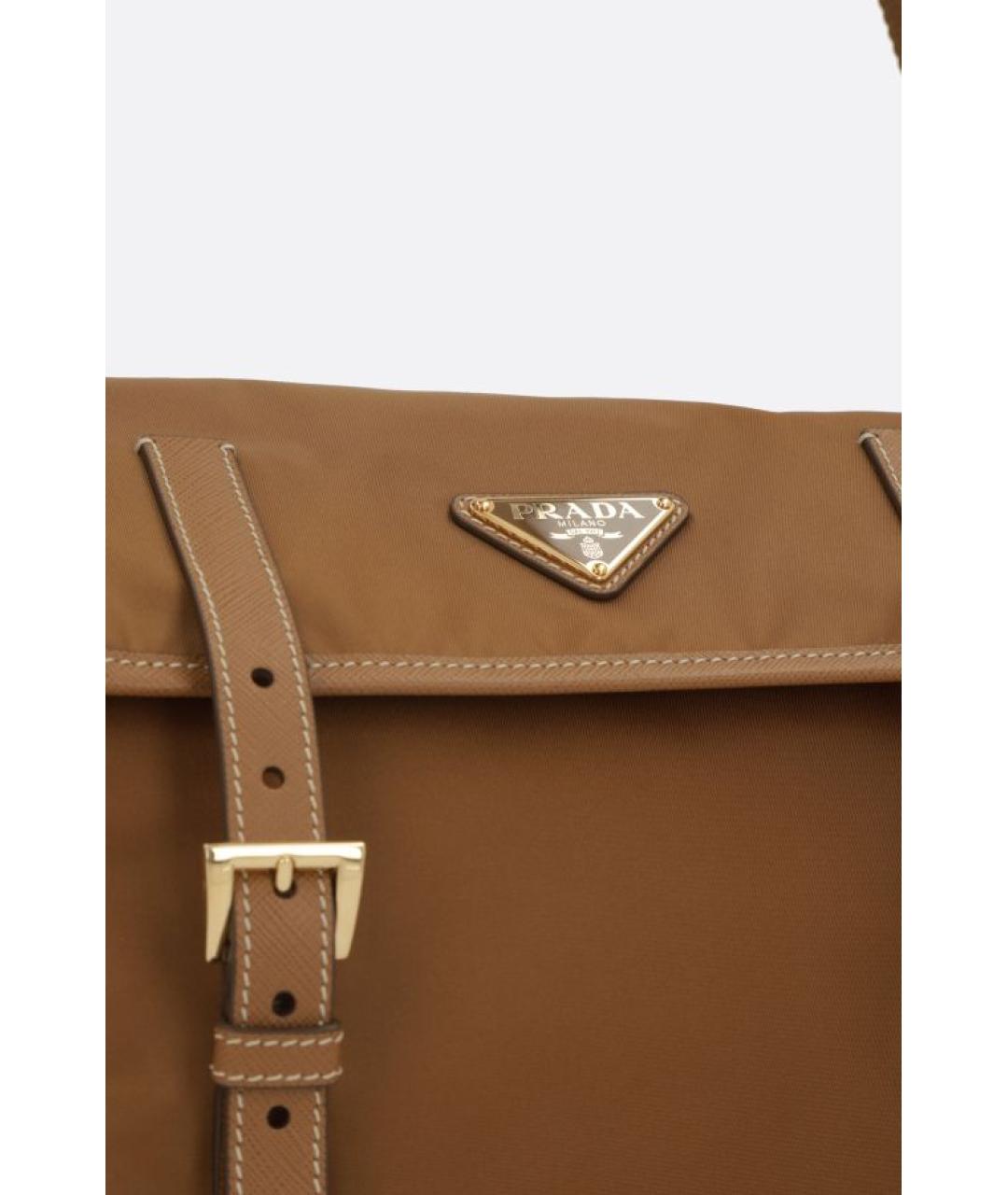 PRADA Коричневая синтетическая сумка через плечо, фото 4