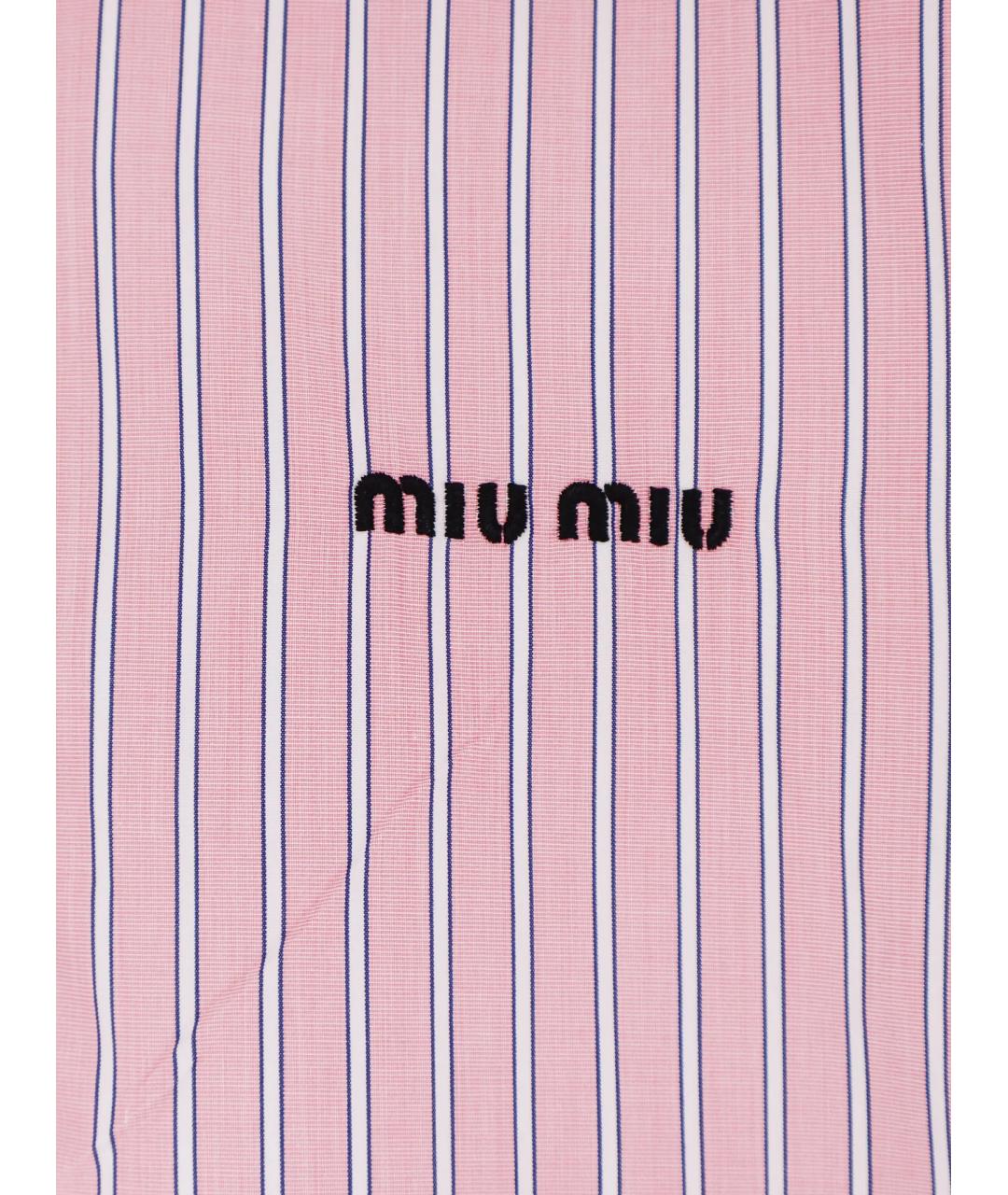 MIU MIU Розовая хлопковая рубашка, фото 5