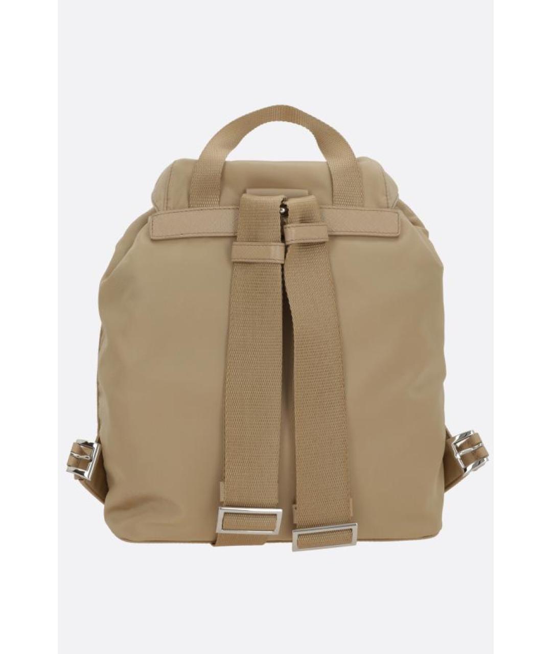 PRADA Бежевый синтетический рюкзак, фото 3