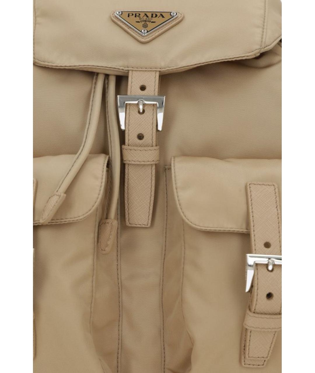 PRADA Бежевый синтетический рюкзак, фото 4